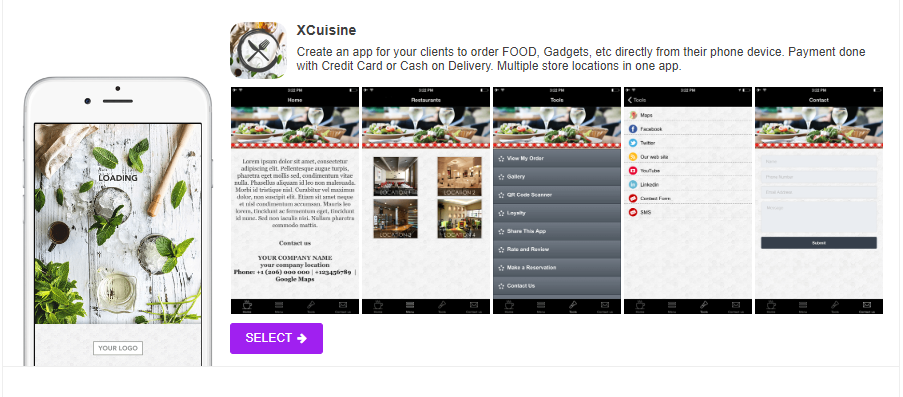 Image of XCuisine App Template